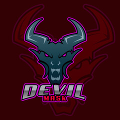 Vibrant red skull mascot featuring horns, tailored for creative branding and promotional designs.