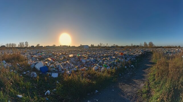 Panoramic View of a Local Nature Reserve with Sunlight