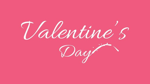 white handwritten valentine's day pink background suitable for backgrounds, greeting cards,