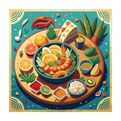 A Delicious Mexican Food Vector Illustration