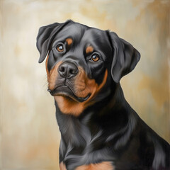 Obraz premium Rottweiler portrait against a soft background