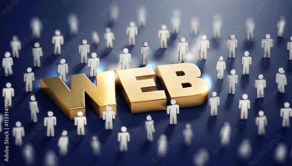 Poster digital networking concepts with people around the web