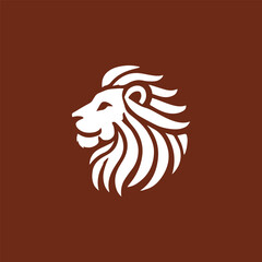 Minimalist lion head logo