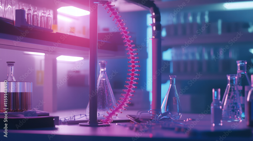 Aufkleber futuristic laboratory showcasing scientists creating art using advanced technology. vibrant colors a