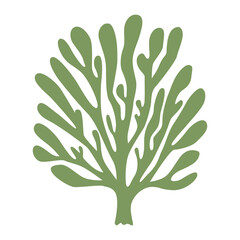 The silhouette  logo of an algae or coral , seaweed, an excellent design on a marine theme