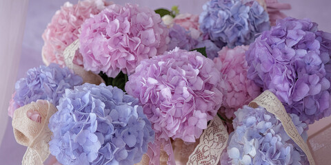 Pastel Hydrangea Bouquet Romantic Flowers Wedding Decor