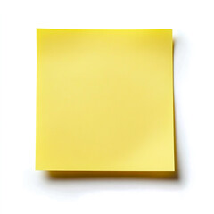 Yellow sticky post it note isolated on white background.