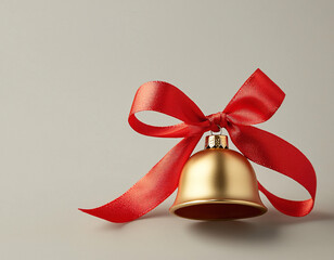 Golden Bell with Red Bow