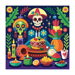 Obraz premium A Delicious Mexican Food Vector Illustration
