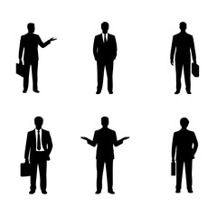 Silhouette  of  Sales Man Various Dynamic Pose