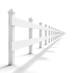 Obraz premium White fence isolated on white background.