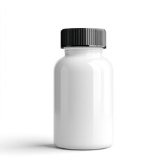 White Pill Bottle isolated on white background.