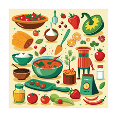A Delicious Mexican Food Vector Illustration