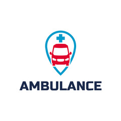 Ambulance logo, icon symbol. First aid response logo sign. Isolated on white background.