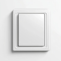 White Light Switch On Wall Plate Isolated on white background.
