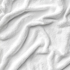 Fototapeta premium white cotton fabric towel texture abstract isolated on white background.
