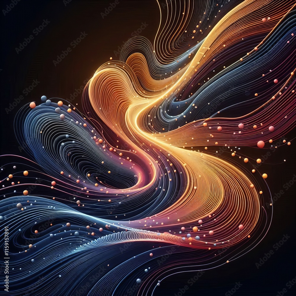 Poster 179 wavy lines fluidity creativity a less structured approach iz