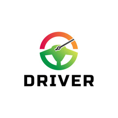 Steering wheel logo. Automobile steer wheel illustration on white background