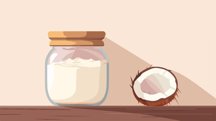 Transparent Vector Jar of Coconut Oil - Professional Isolated Icon
