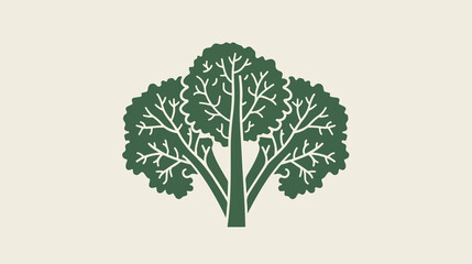 Obraz premium Kale Vegetable Outline Icon Vector Isolated