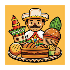 A Delicious Mexican Food Vector Illustration