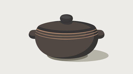 Korean Clay Pot Soup Bowl Vector Illustration