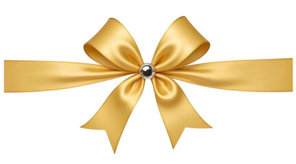 Ruban doré avec un noeud sur fond transparent