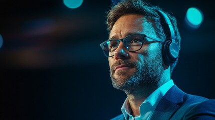 Motivational speaker delivering an impactful presentation