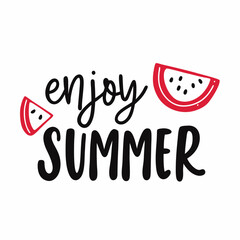 Enjoy Summer Lettering with Watermelon vector illustration (6)