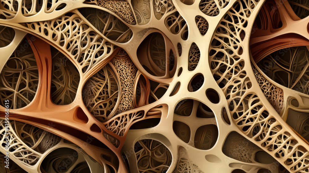 Poster intricate wallpaper design featuring network of organic patterns and textures, showcasing blend of w