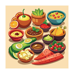 A Delicious Mexican Food Vector Illustration