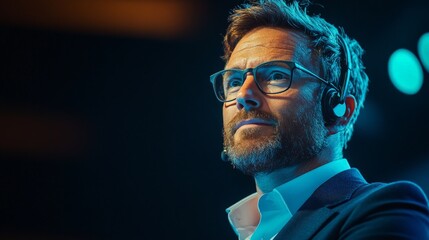 Motivational speaker delivering an impactful presentation