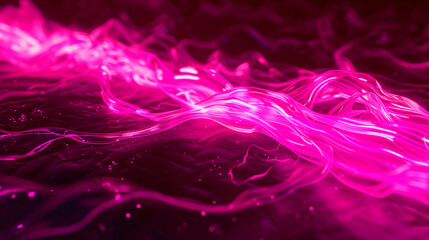 Fototapeta premium Abstract Vibrant Pink Light Waves on Dark Background 