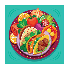 A Delicious Mexican Food Vector Illustration