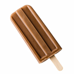 Realistic brown popsicle isolated on transparent background Generative Ai.