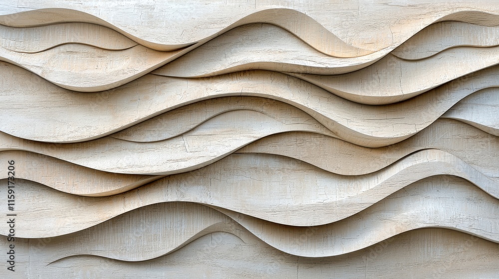 Aufkleber abstract wood texture with layered waves creating a modern artistic design