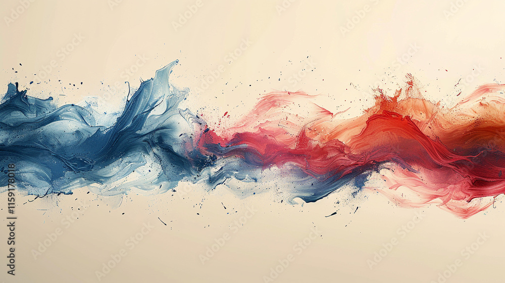 Poster dynamic waves of color blend in an abstract flow of creativity