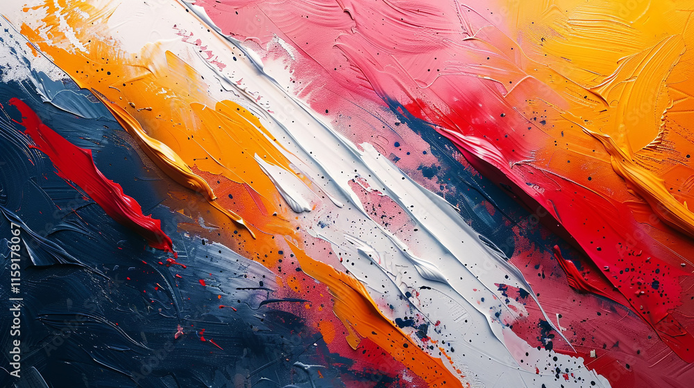 Poster vibrant strokes of color create an abstract masterpiece of emotion