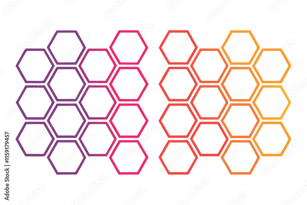 Poster abstract honeycomb pattern gradient hexagon geometric design