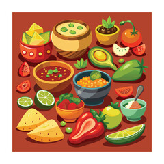 A Delicious Mexican Food Vector Illustration