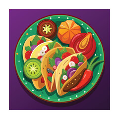A Delicious Mexican Food Vector Illustration