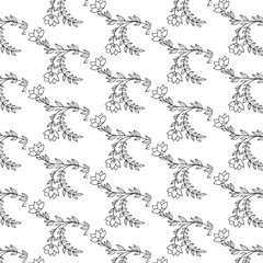 seamless pattern with birds and flowers