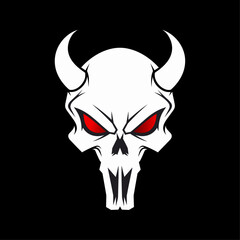 Illustrated Demon Skull 02