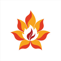 Flaming Petal Flower Design Vector Art Collection