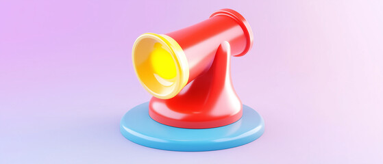 Colorful Cartoon Megaphone.