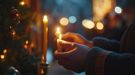 Traditional Orthodox Candle Lighting Ceremony, Orthodox Christmas 