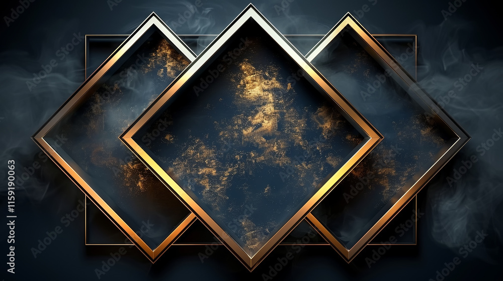 Poster elegant diamond frames with a smoke effect create allure