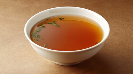Aromatic Thai Fish Soup in a Bowl with Fresh Herbs and Clear Broth