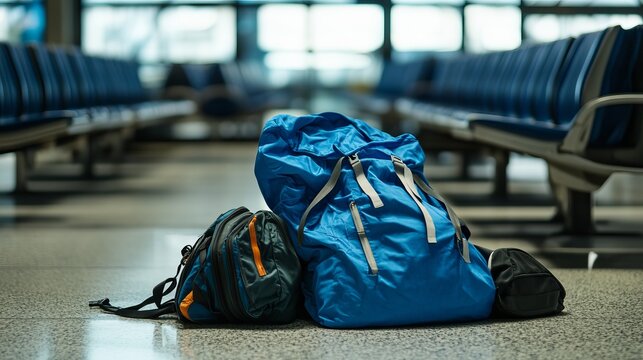 Organized Area for Lost and Found Items in Busy Airport Transportation Hub