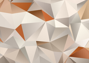 Abstract low poly design background in bronze colours 